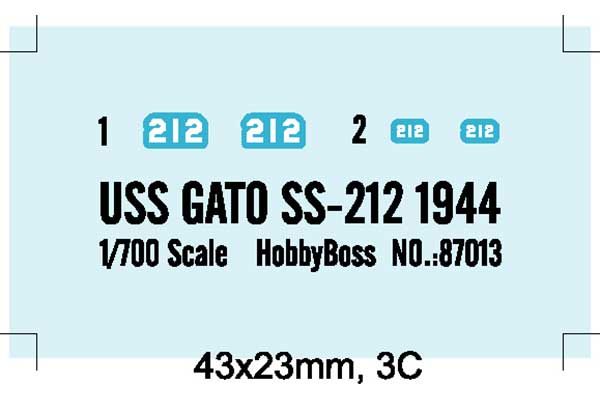 USS GATO SS-212 1944 (Hobby Boss 87013) 1/700