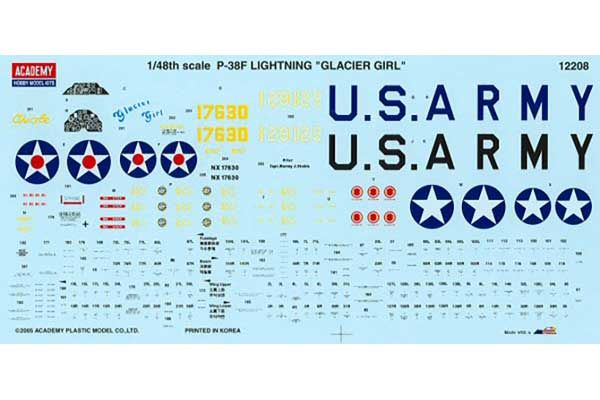 P-38F "Glacier Girl" (Academy 12208) 1/48