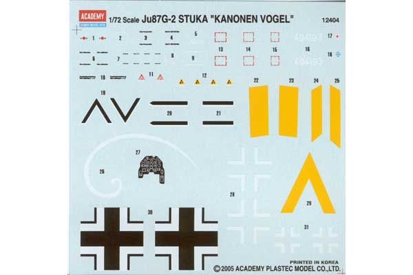 Ju 87G-2 Stuka 'Kanonen Vogel' (Academy 12404) 1/72