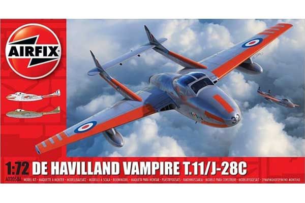 De Havilland Vampire T.11 / J-28C (Airfix 02058A) 1/72