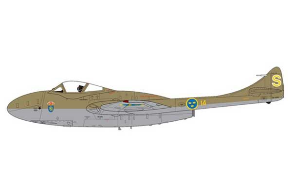 De Havilland Vampire T.11 / J-28C (Airfix 02058A) 1/72