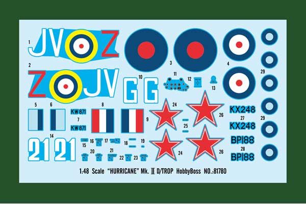 "HURRICANE" Mk.ⅡD/TROP (Hobby Boss 81780) 1/48