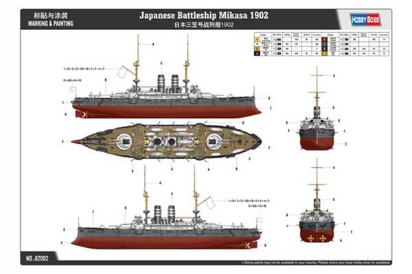 Японський броненосець Mikasa 1902 (Hobby Boss 82002) 1/200