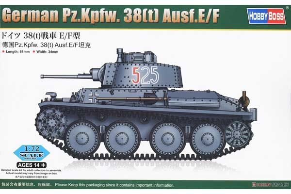 German Pz.Kpfw. 38(t) Ausf.E/F (Hobby Boss 82956) 1/72