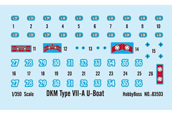 DKM Type VII-A U-Boat (Hobby Boss 83503) 1/350