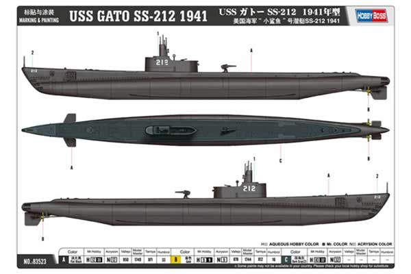 USS GATO SS-212 1941 (Hobby Boss 83523) 1/350