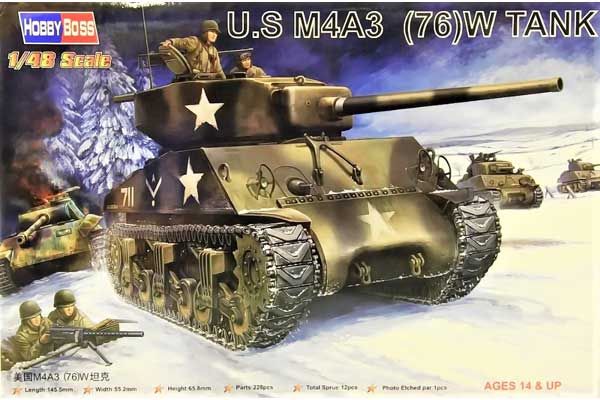 M4A3 (76W) танк США (Hobby Boss 84805) 1/48 M4A3 (76W) танк США (Hobby Boss 84805) 1/48