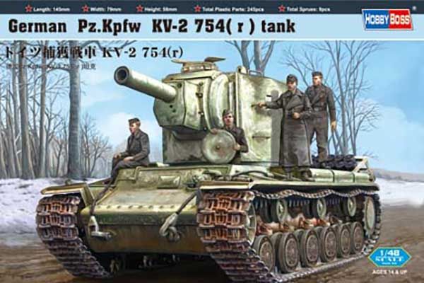Pz.Kpfw KV-2 754(r) немецкий трофейный танк (Hobby Boss 84819) 1/48 Pz.Kpfw KV-2 754(r) немецкий трофейный танк (Hobby Boss 84819) 1/48