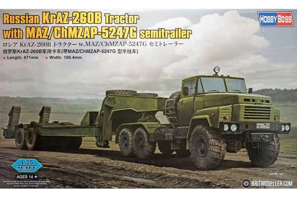 Тягач КрАЗ-260В с полуприцепом ЧМЗАП-5247Г (Hobby Boss 85523) 1/35 Тягач КрАЗ-260В с полуприцепом ЧМЗАП-5247Г (Hobby Boss 85523) 1/35