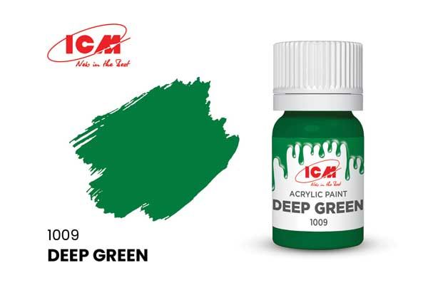 Акриловая краска - Темно-зеленый (Deep Green) ICM 1009