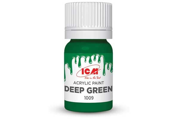 Акриловая краска - Темно-зеленый (Deep Green) ICM 1009