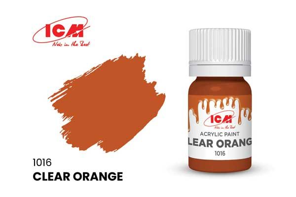 Акриловая краска - Оранжевый (Clear Orange) ICM 1016