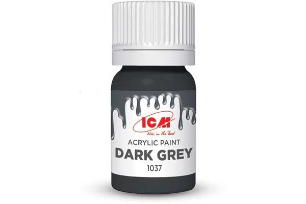 Акриловая краска - Темно-серый (Dark grey) ICM 1037 Акриловая краска - Темно-серый (Dark grey) ICM 1037