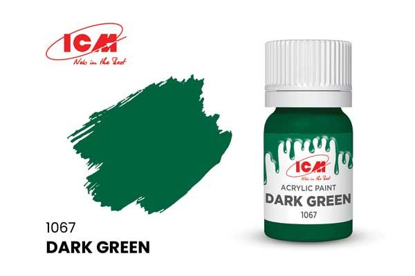 Акрилова фарба - Темно-зеленый (Dark green) ICM 1067