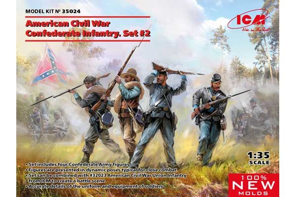 Американская гражданская война. Пехота Конфедерации (ICM 35024) 1/35 Американская гражданская война. Пехота Конфедерации (ICM 35024) 1/35