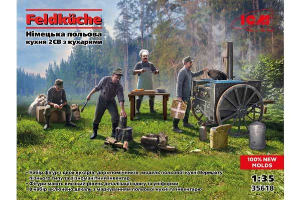 Feldküche Немецкая полевая кухня 2МВ с поворами (ICM 35618) 1/35