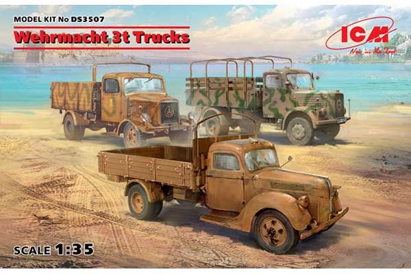 Грузовые автомобили Вермахта (V3000S, KHD S3000, L3000S) (1/35) ICM DS3507 Грузовые автомобили Вермахта (V3000S, KHD S3000, L3000S) (1/35) ICM DS3507