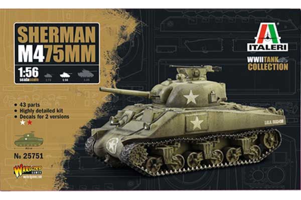 Sherman M4 75mm (Italeri 25751) 1/56