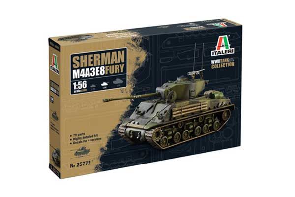 M4A3E8 Sherman Fury (Italeri 25772) 1/56