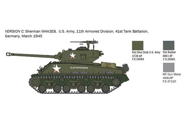M4A3E8 Sherman Fury (Italeri 25772) 1/56