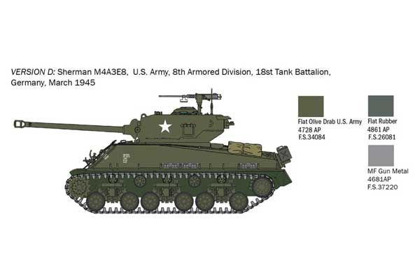 M4A3E8 Sherman Fury (Italeri 25772) 1/56