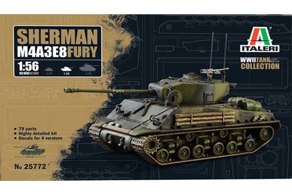 M4A3E8 Sherman Fury (Italeri 25772) 1/56