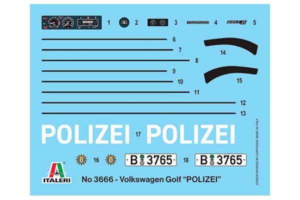 VW Golf Polizei (Italeri 3666) 1/24