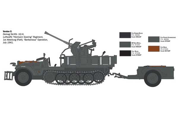Sd.Kfz.10/4 з Flak 30 і розрахунком (Italeri 6395) 1/35