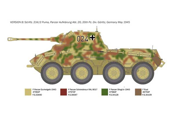 Sd.Kfz. 234/2 Puma (Italeri 6572) 1/35