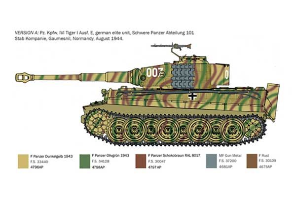 Pz.Kpfw. VI Tiger I Ausf. E позднего производства (Italeri 6754) 1/35