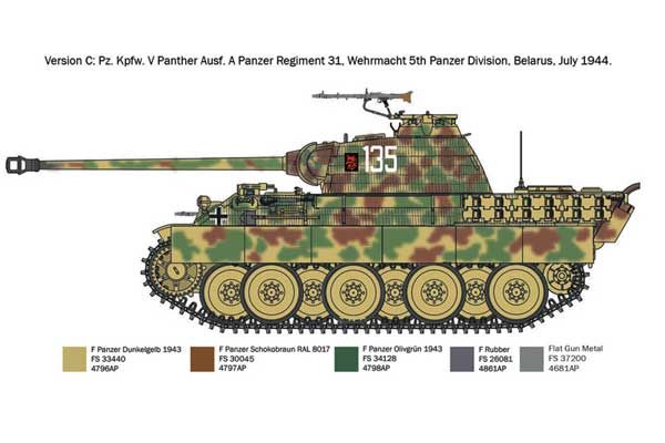 Pz. Kpfw. V Panther Ausf. A Sd. Kfz. 171 (Italeri 7018) 1/72
