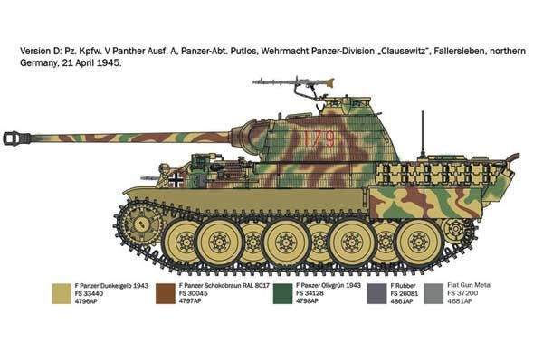 Pz. Kpfw. V Panther Ausf. A Sd. Kfz. 171 (Italeri 7018) 1/72