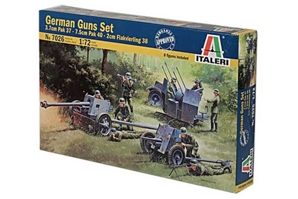 Набір німецьких гармат Pak 37, Pak 40, Flak 38 (Italeri 7026) 1/72