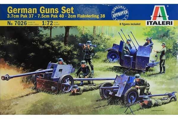 Набір німецьких гармат Pak 37, Pak 40, Flak 38 (Italeri 7026) 1/72