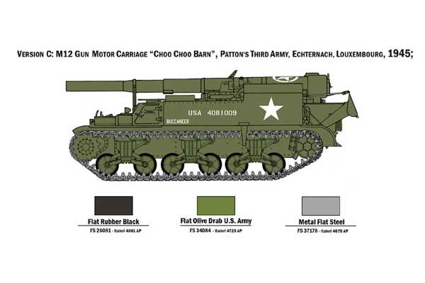 Самоходная пушка M12 (Italeri 7076) 1/72