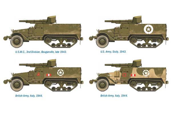 Самоходка M3 с 75-мм пушкой (Italeri 7510) 1/72