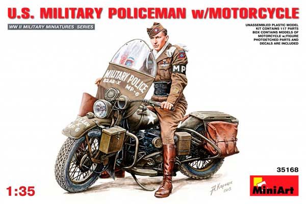 Американский военный полицейский на мотоцикле (MiniArt 35168) 1/35