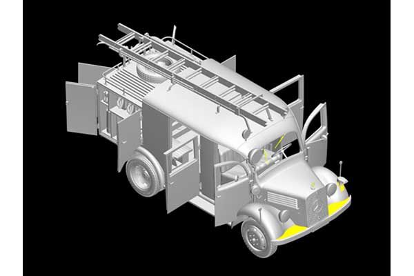 Немецкий пожарный автомобиль L1500S LF8 с прицепом и помпой (MiniArt 35171) 1/35
