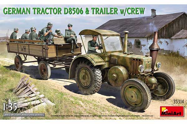 Немецкий трактор D8506 с прицепом и солдатами (MiniArt 35314) 1/35 Немецкий трактор D8506 с прицепом и солдатами (MiniArt 35314) 1/35