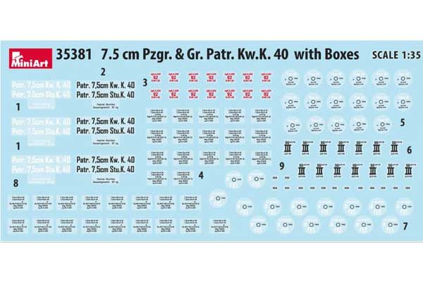 Снаряди з коробками для 7.5 см Kw.K.40 (MiniArt 35381) 1/35