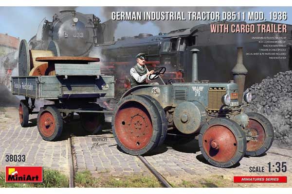 Немецкий промышленный трактор D8511 мод. 1936 с прицепом (MiniArt 38033) 1/35