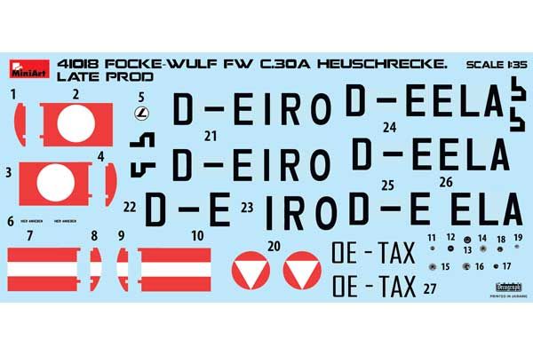 Focke Wulf FW C.30A “Heuschrecke” Позднего Производства (MiniArt 41018) 1/35