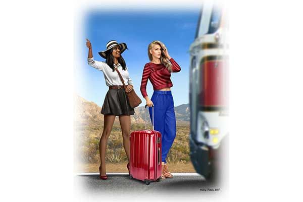 Автостопом, Эрика и Кери (MASTER BOX 24041) 1/24 Автостопом, Эрика и Кери (MASTER BOX 24041) 1/24