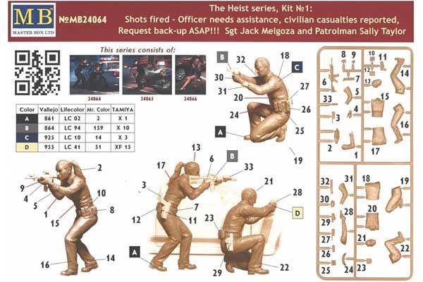 Сержант Джек Мелгоза и патрульный полицейский Салли Тейлор (Master Box 24064) 1/24