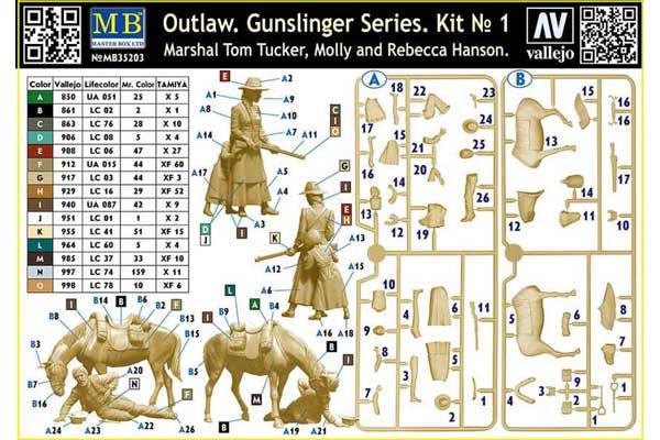 "Маршал Том Такер, Молли и Ребекка Хансон" (Master Box 35203) 1/35