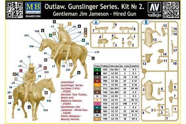 Джентльмен Джим Джеймсон "Наемный пистолет" (Master Box 35204) 1/35