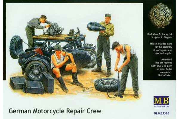 Немецкие техники с мотоциклом (Master Box 3560) 1/35 Немецкие техники с мотоциклом (Master Box 3560) 1/35