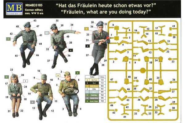 "Что делаете сегодня, мадам?". Немецкие военные (Master Box 3570) 1/35