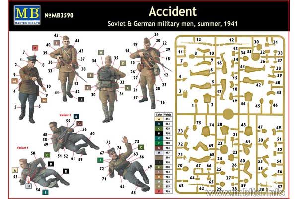 Аварія. Радянські та німецькі військові, літо 1941 (Master Box 3590) 1/35