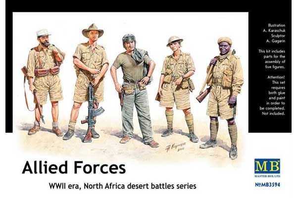 Бойцы антигитлеровской коалиции, северная Африка (Master Box 3594) 1/35 Бойцы антигитлеровской коалиции, северная Африка (Master Box 3594) 1/35